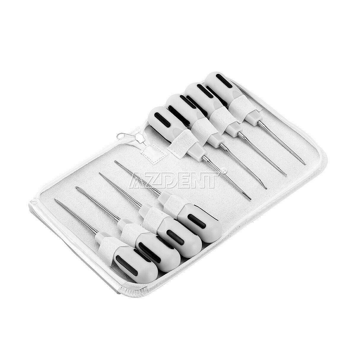 8Pcs Stainless Steel Dental Luxating Lift Elevator Curved Root Elevator Surgical