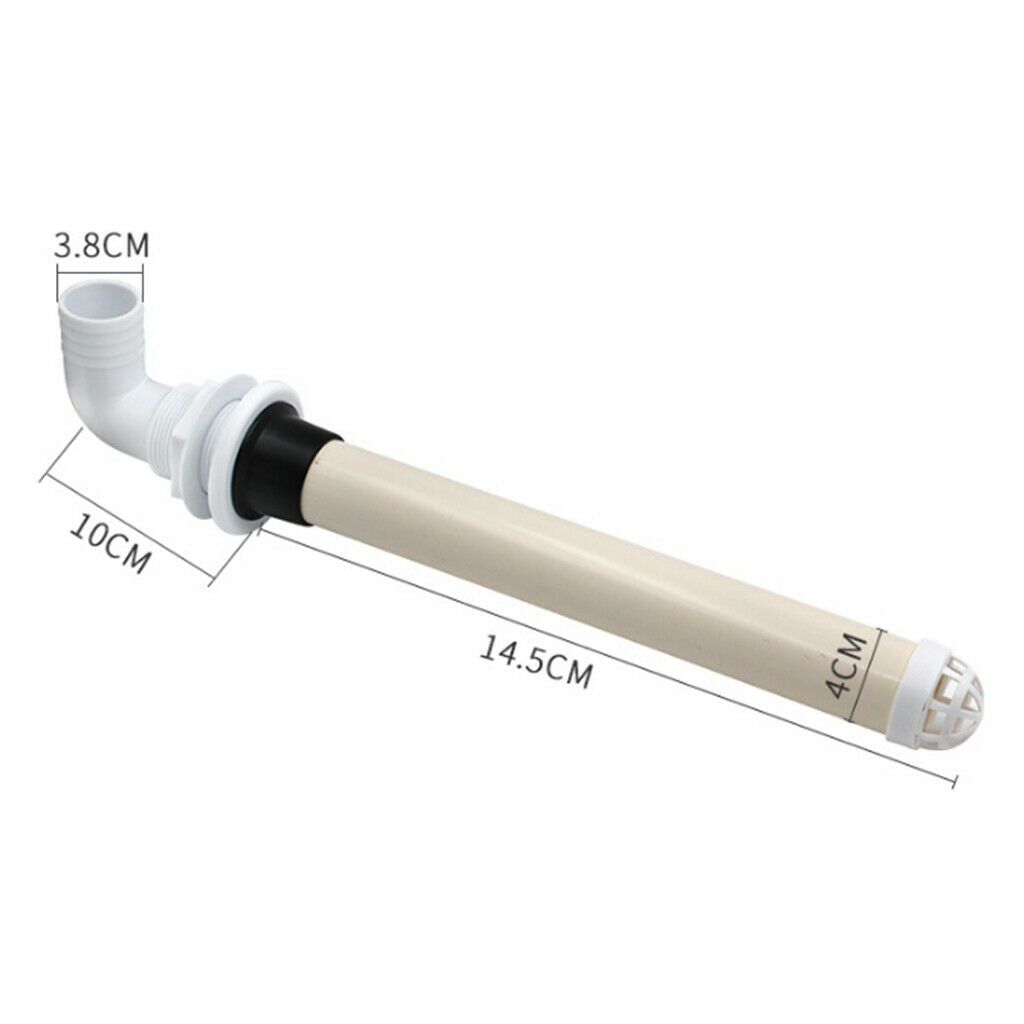 Custom Plastic 1 1/2" 90 Degree Marine Thru Hull with Boat Overflow Tube