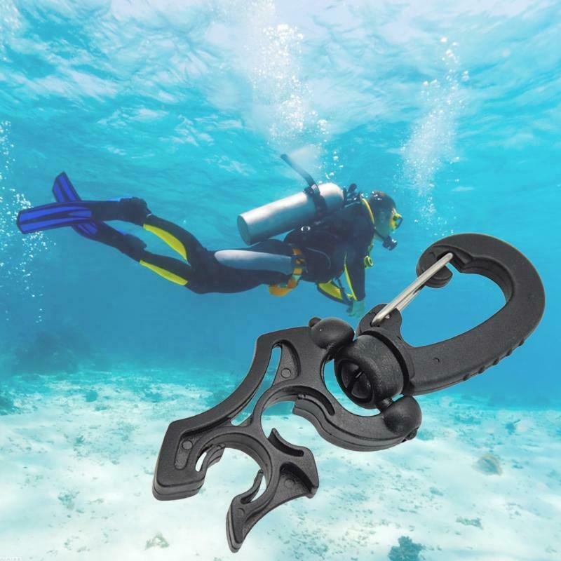 360° Rotation Scuba Diving Double BCD Hose Clip with Hook Snorkeling Accessories