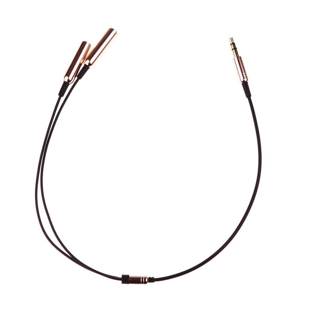 3.5mm Stereo Audio 1 Male To 2 Female Headphone Mic Y Splitter