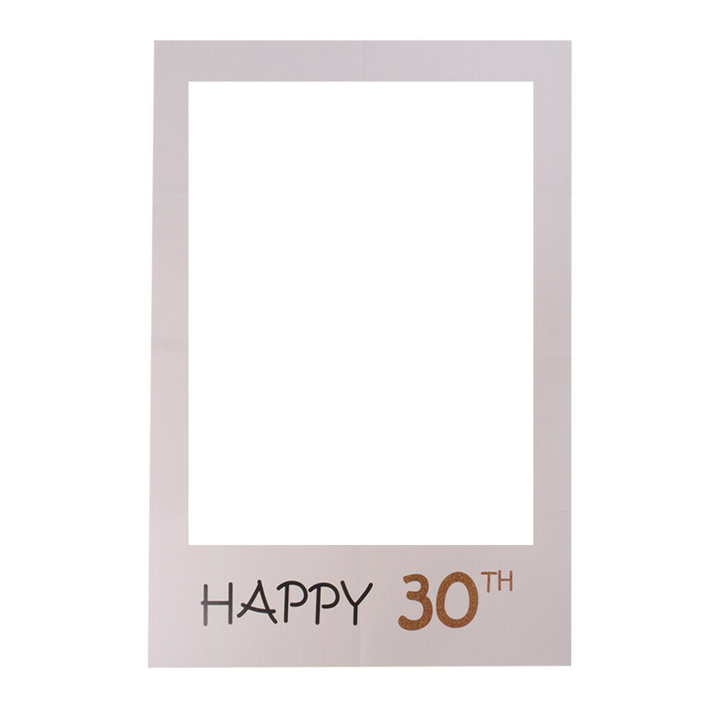 White Selfie Frame Decor Happy 30TH Photo Booth Props Birthday Photo Props