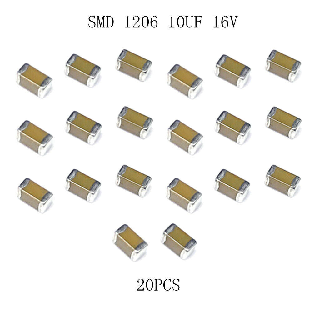 20 Pieces 1206 10uF Ceramic Chip Capacitor 16V X7R 106K