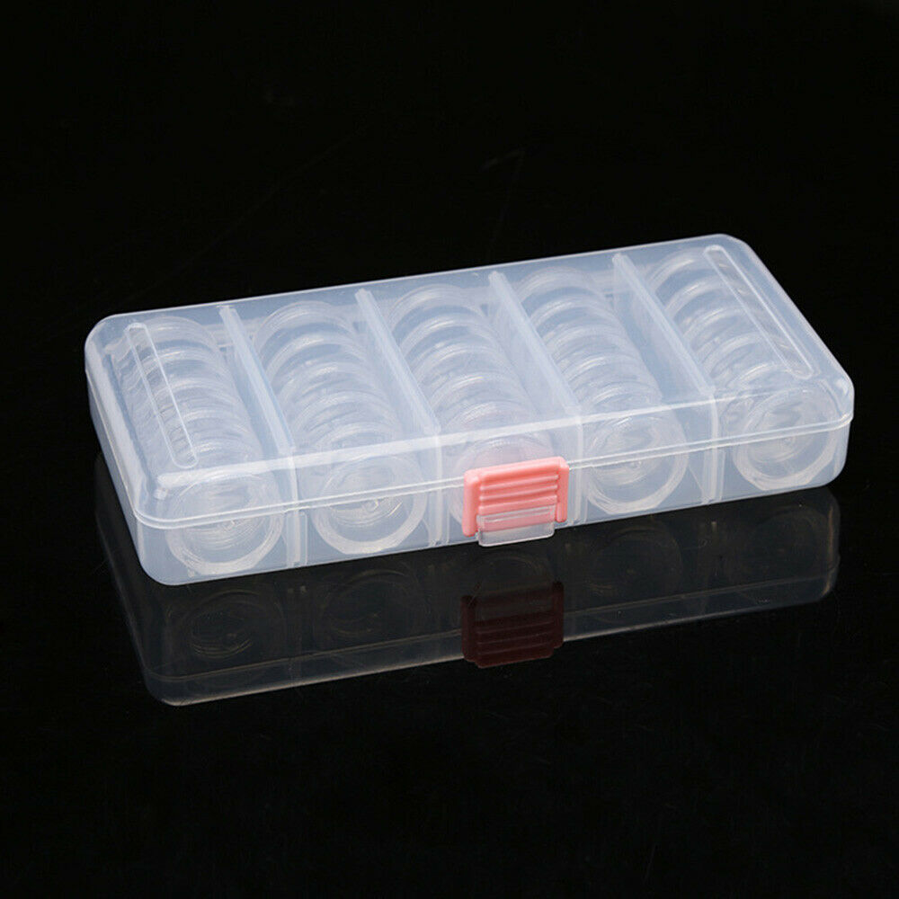 Transparent Empty Storage Case Box Nail Art Tip Gems Rhinestone Makeup Container