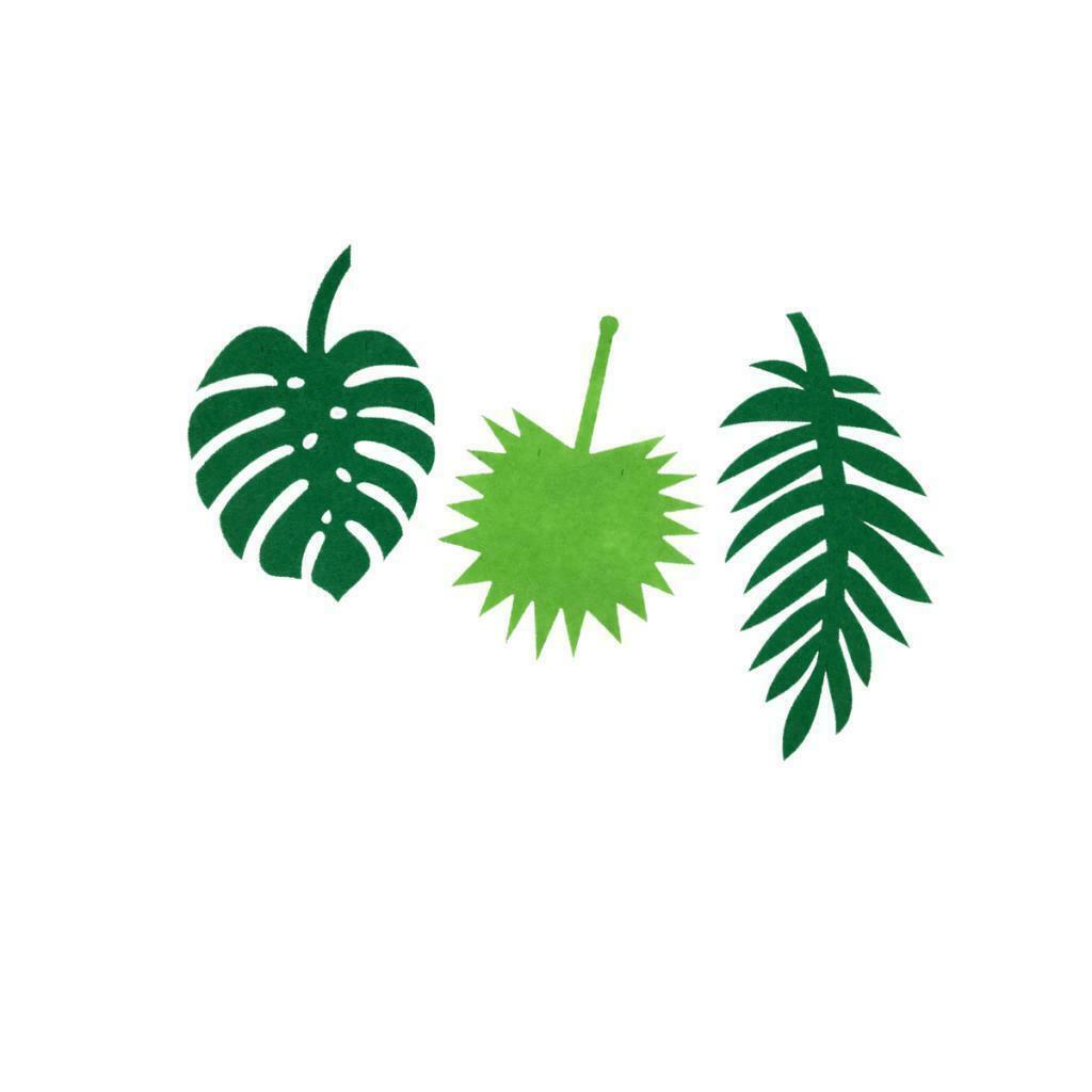 Hawaiian Tropical Leaves Felt Banner Wedding Birthday Party Hanging Decorations,
