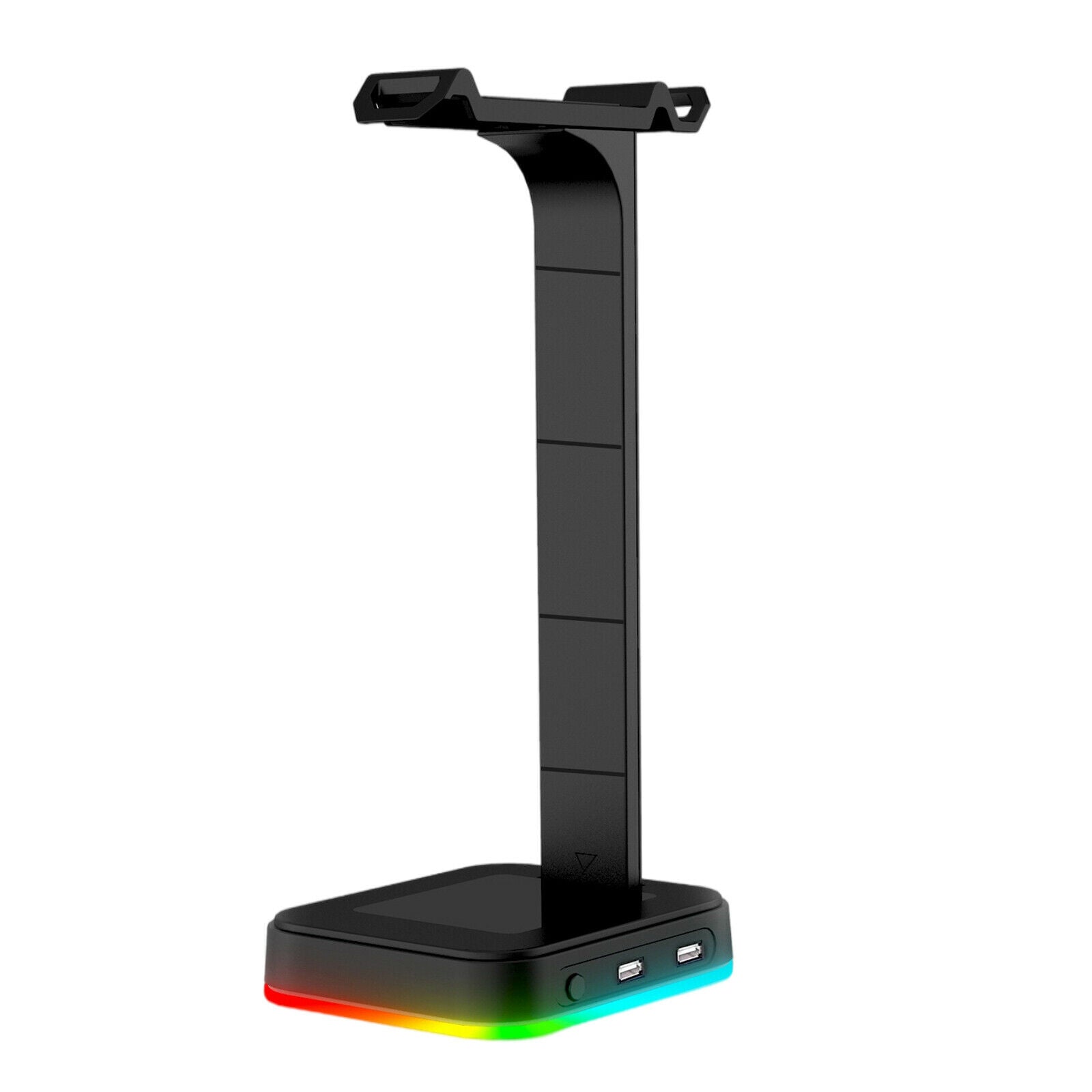 RGB Gaming Headphones Stand Desk Dual Headset Hanger Holder Base Display