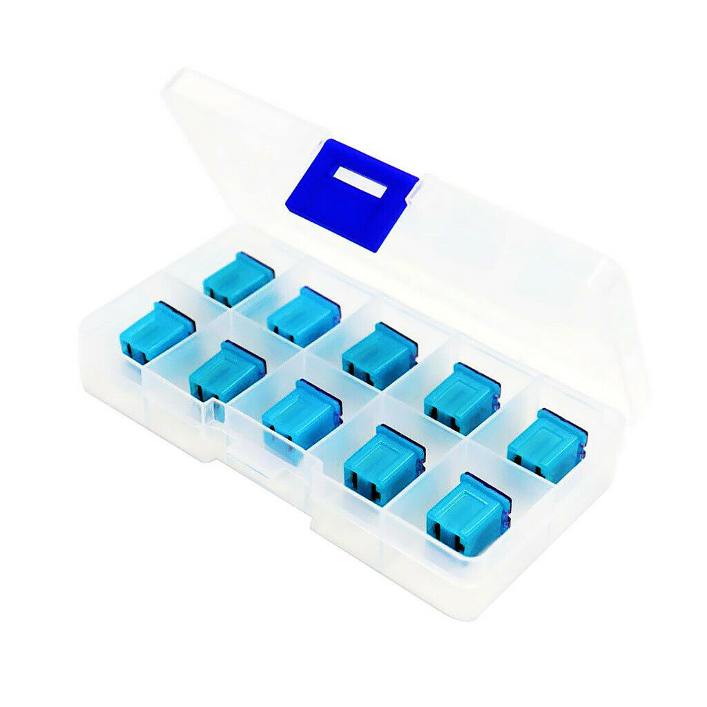 10x Blue 20AMP 32V F2822-Z JCASE Box Shaped  Square Female Short Push In Fuse