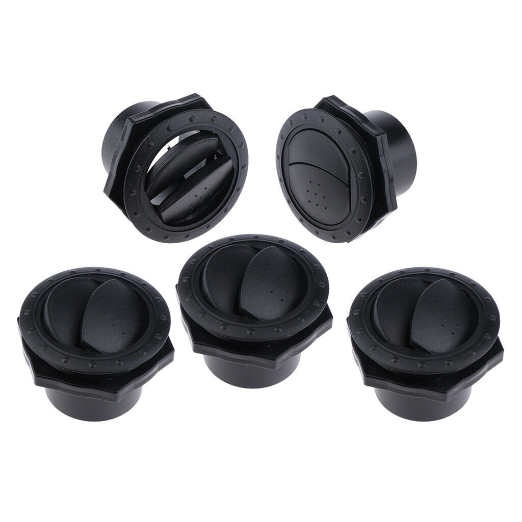 5pcs Round A/C Heater Air Outlet Vent for RV Motorhome Conditioner Black