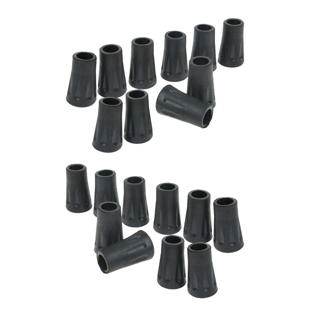 20Pieces Rubber Tips For Hiking Trekking Pole Cane Walking Stick Crutches