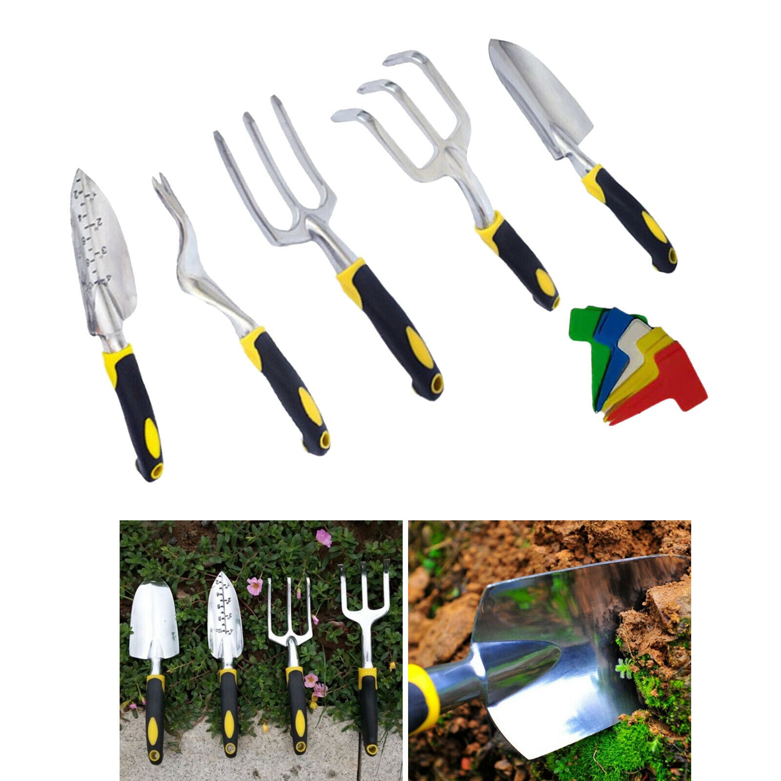 5 Pieces Heavy Duty Gardening Supplies Gifts Trowel Weeding Fork Weeder