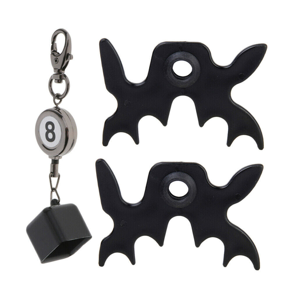 Creative Pool Cue Chalk Holder Keychain Cues Bridge Head Stick Rest Heads