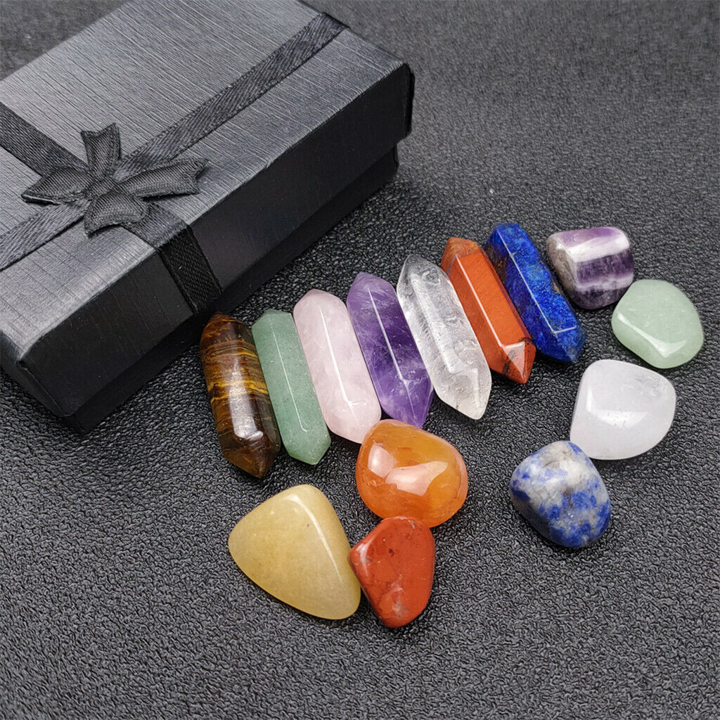 14/Set Natural Crystal Stone Feng Shui Good Luck Yoga Balancing Home Decor