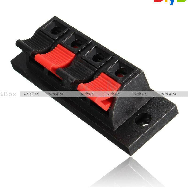 4 Way Push Release Connector Plate Stereo Speaker Terminal Strip Block