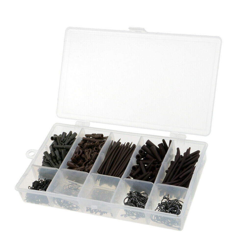 Carp Fishing Tackle Box Hair Rig Combo Box Accessories Hooks Swivels Clips