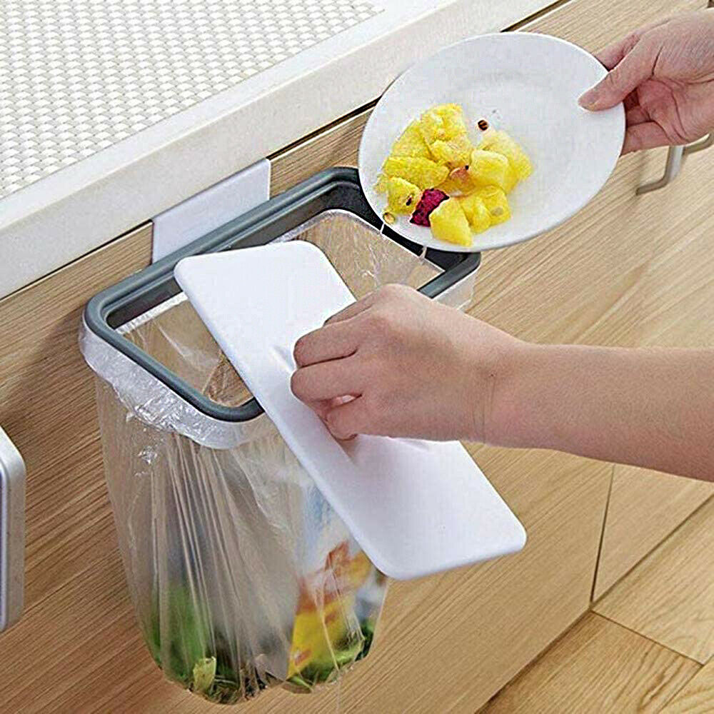 Portable Plastic Garbage Hanging Bag Kitchen Trash Storage Rack Bag Holder