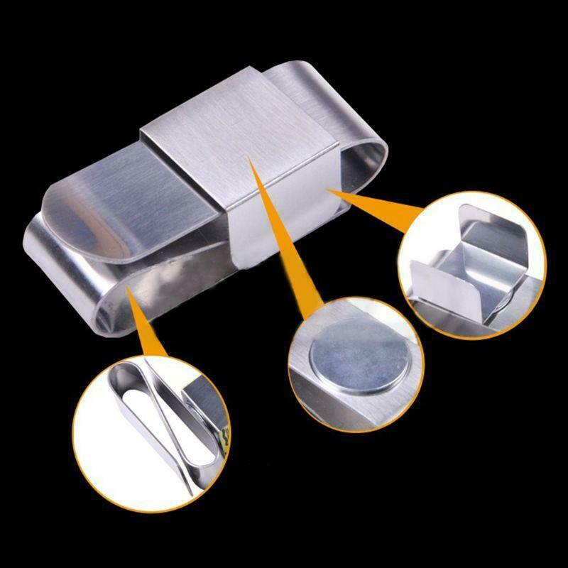Strong Magnetic Billiard Ball Pool Cue Chalk Holder Stainless Steel S Shape Clip