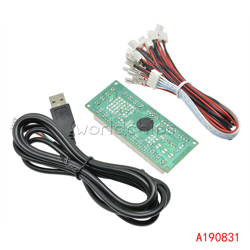 Zero Arcade Delay USB Encoder To PC Joystick +2Pin Buttons Wire+Rocker Cable Kit