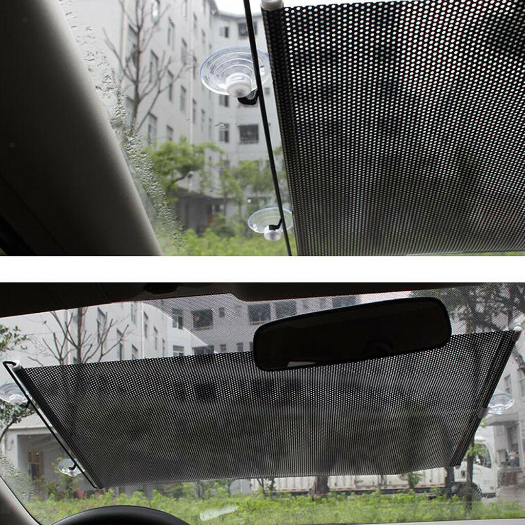 Retractable Window Curtain Sunshade Side Block Sunshield Spider Net 68x125cm