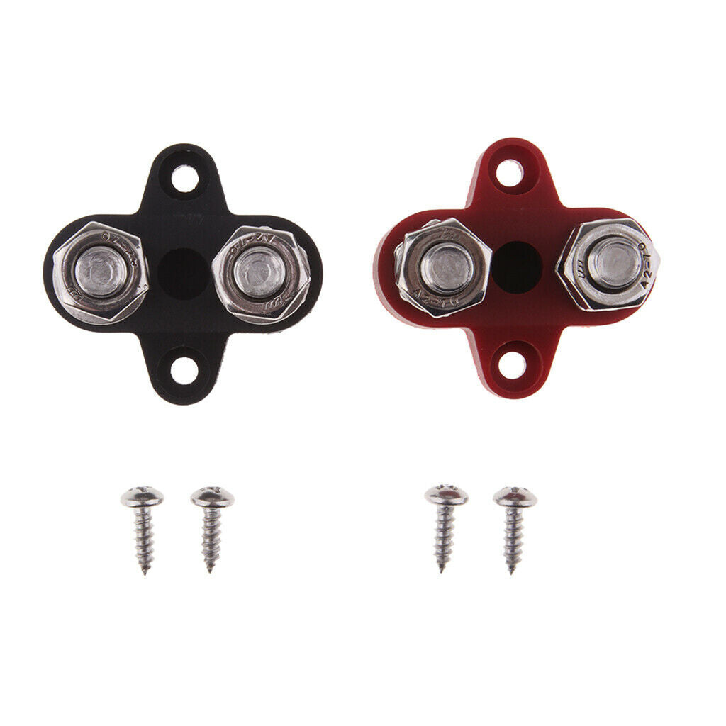 2Pcs Junction Block Power Post Set Insulated Terminal Stud M8 BUS BAR