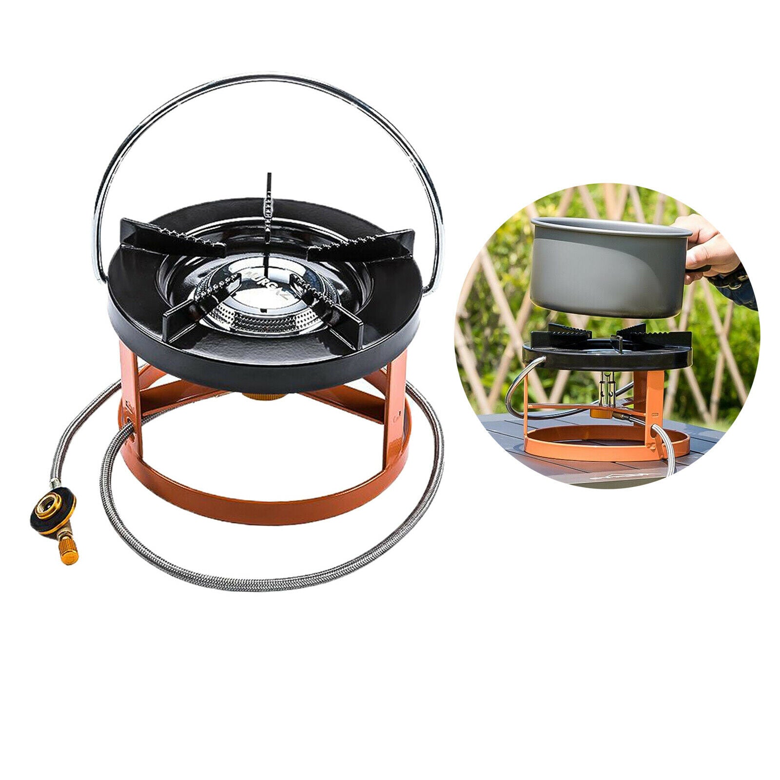 Split Type Camping Stove Mini Cookout Burner Furnace Propane Gas BBQ Cooker