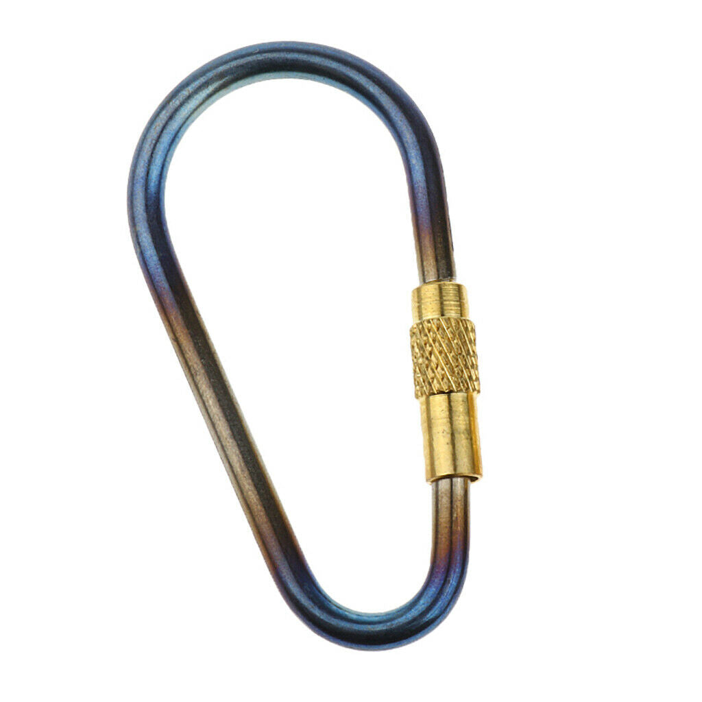 Outdoor Camping Mini Screw Locking Titanium Carabiner Keychain Clip Hooks