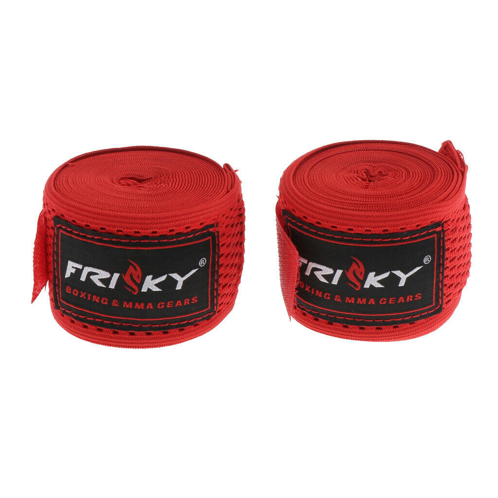 Boxing Fist Wraps Bandages Hand Protector Inner Gloves Elastic Strap Red
