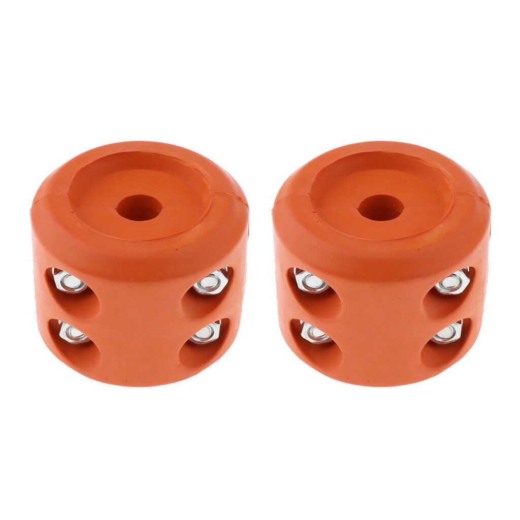 2xBike UTV Winch Cable Hook Stopper Rubber Cushion Stopper Line Saver Orange