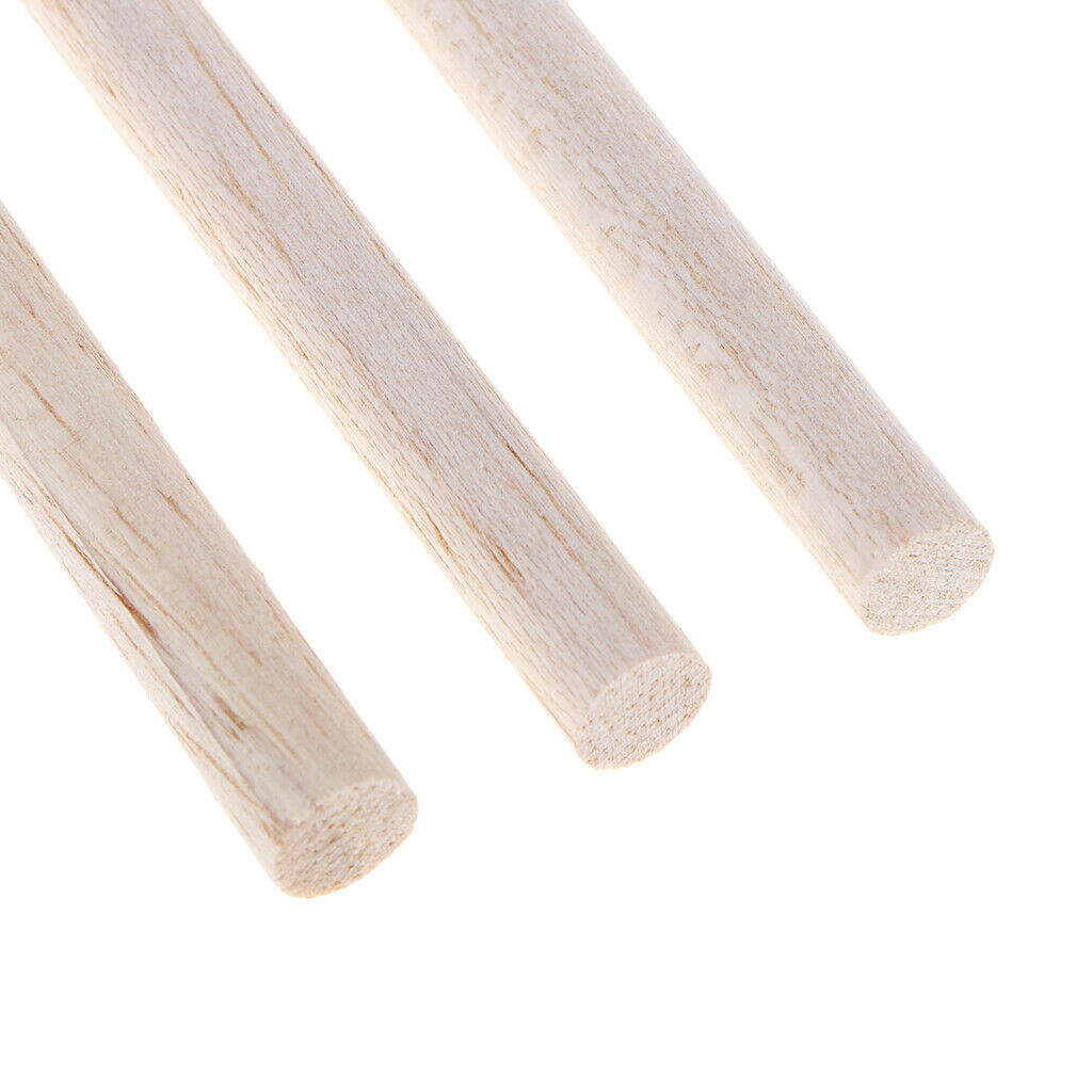 Round Balsa Wood Stick Unfinished Woodcraft Stick Dowel Rod 10 Pieces 110mm