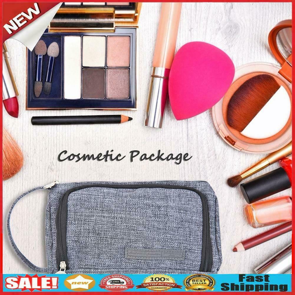Simple Canvas Candy Colored Large Capacity Stationery Bag Cosmetic Package @