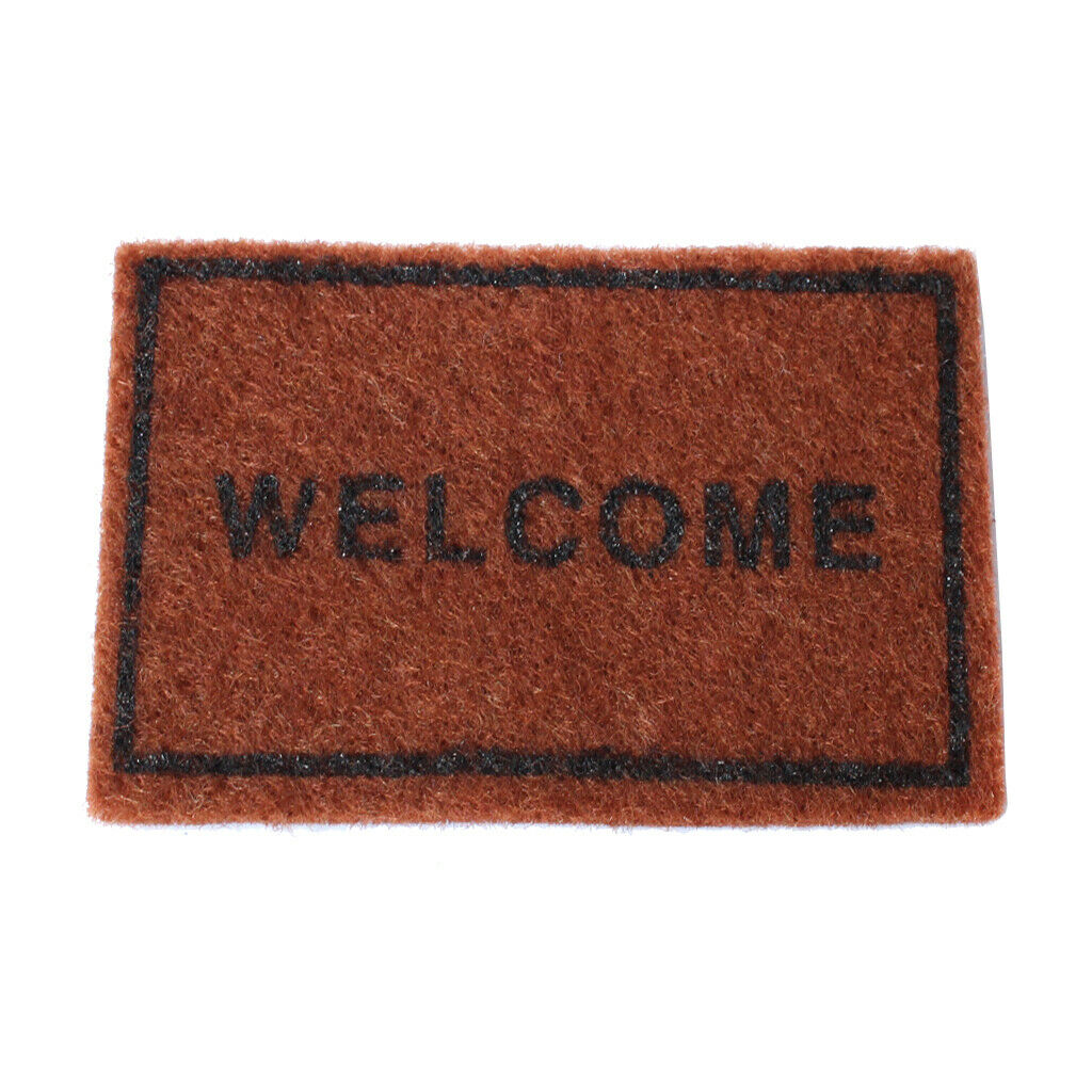 1:12 Scale Brown Living Room Floor Rug Cover Mini Accessory Decoration