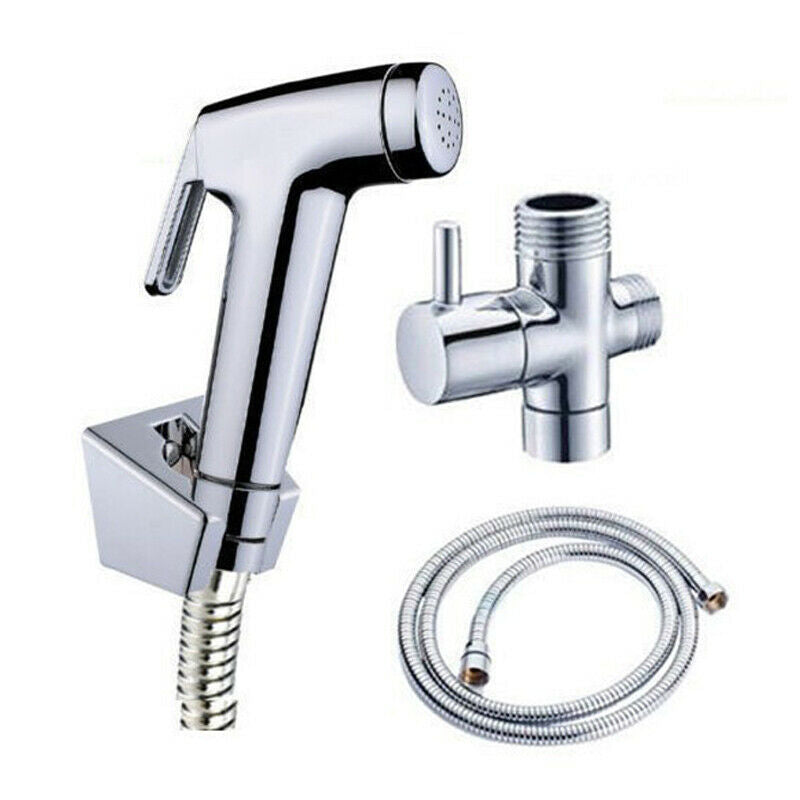 Chrome Bathroom Handheld Shower Head Douche Bidet Toilet Spray Jet Hose Combos