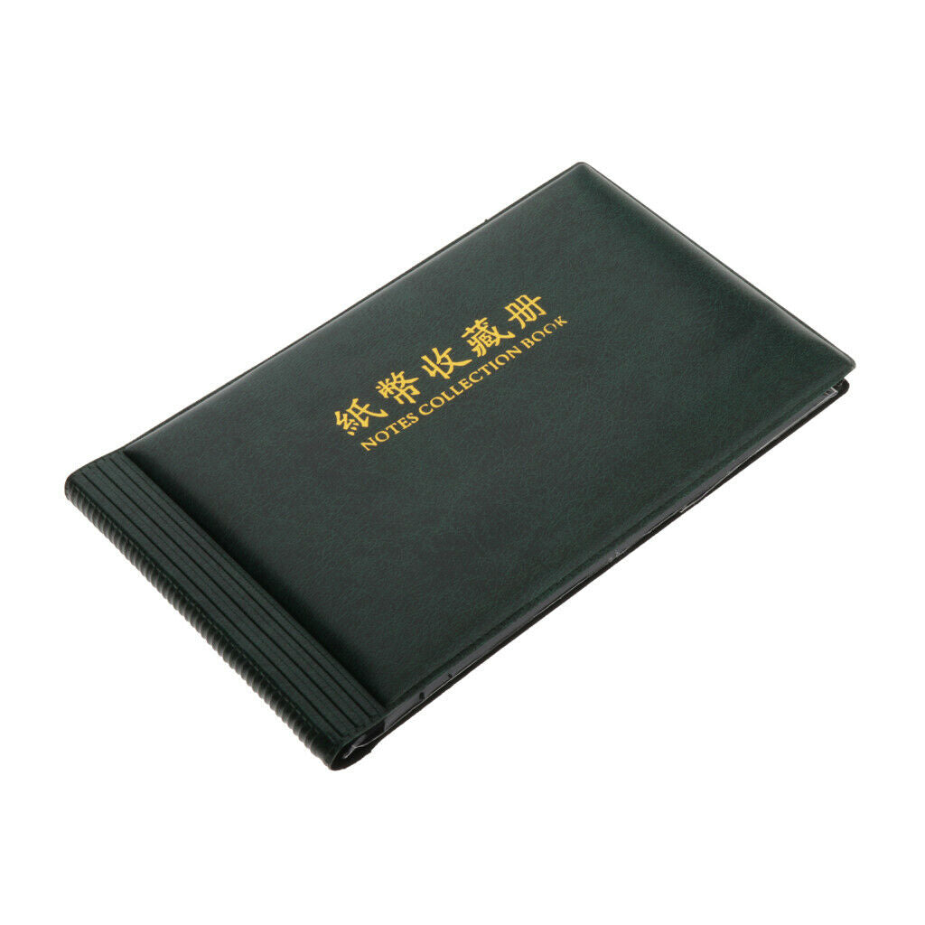 3pcs Banknote Collection Album Currency Paper Money Pocket Holder Green