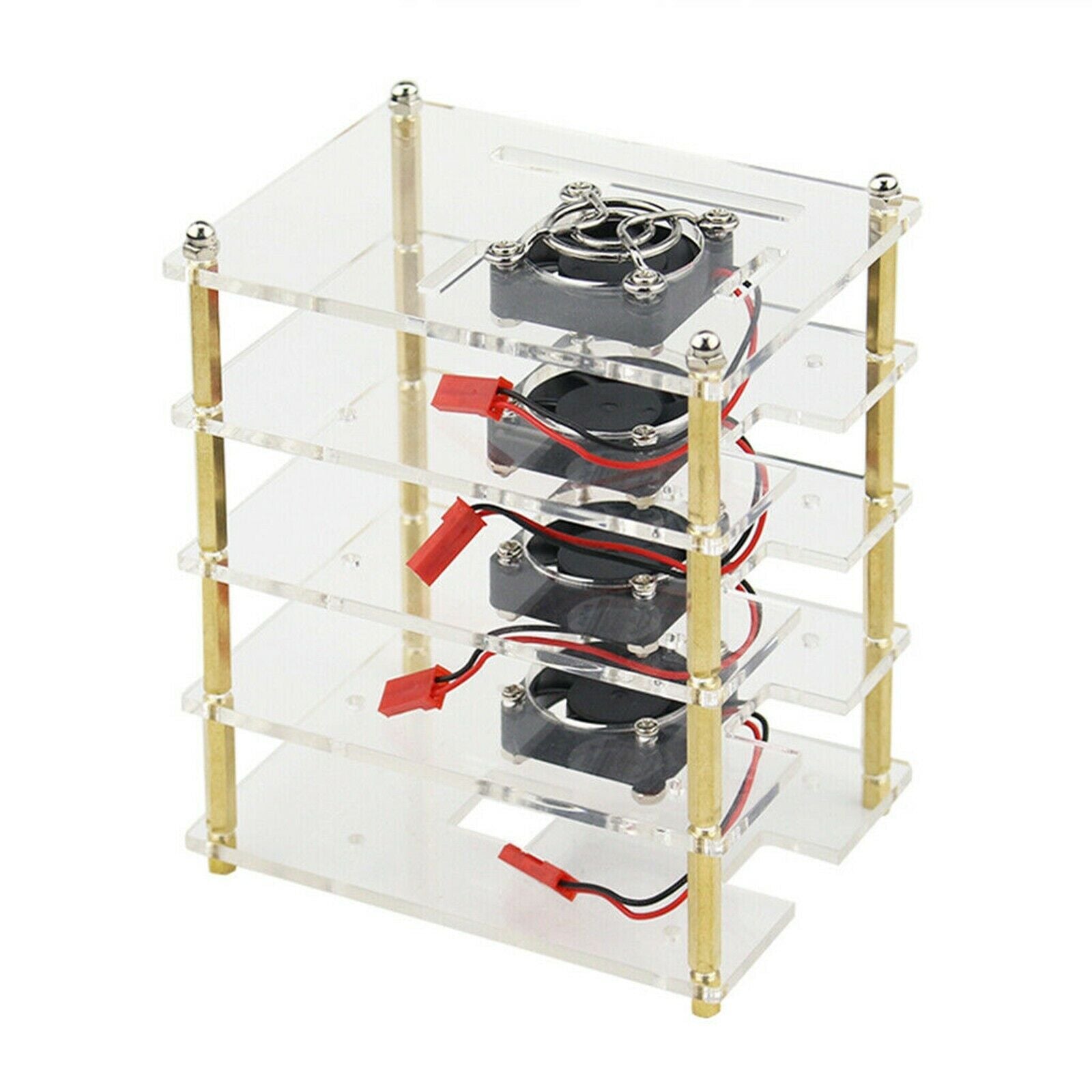 4 Layer Stackable Dog Bone Case Enclosure w/Cooling Fans for Raspberry Pi 4B  CA