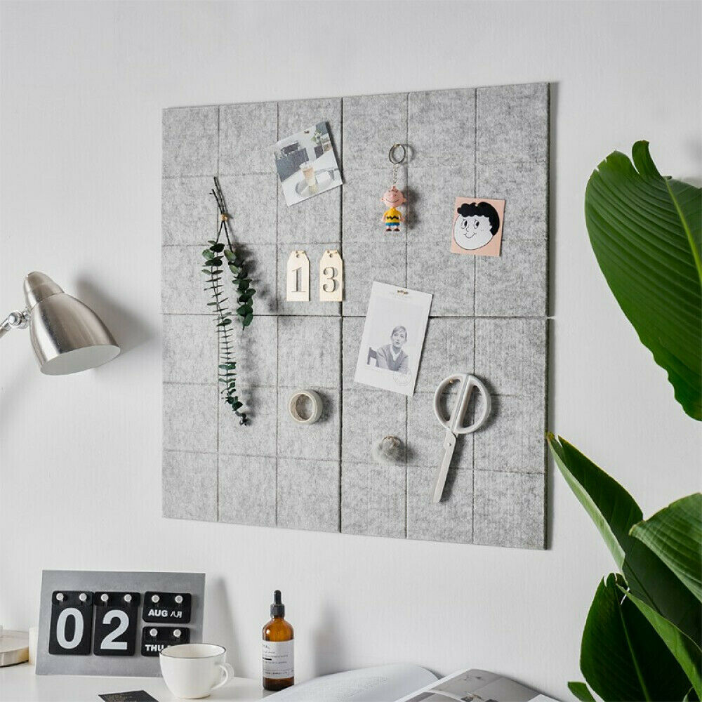 2x Message Notice Board Felt Memo Photo Pinboard Push Pin 12x12 inches