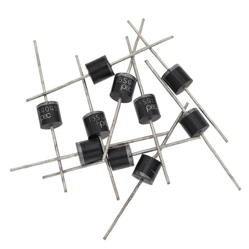 10Pcs 15a 45v High Efficiency Schottky Axial Rectifier Bypass Blocking Diode