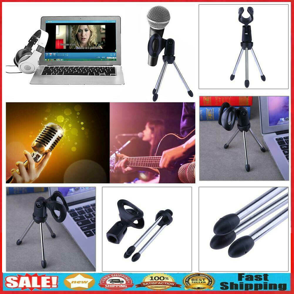 Mini Foldable Desktop Tripod Microphone Mound Holder Desk table Top Mic Stand