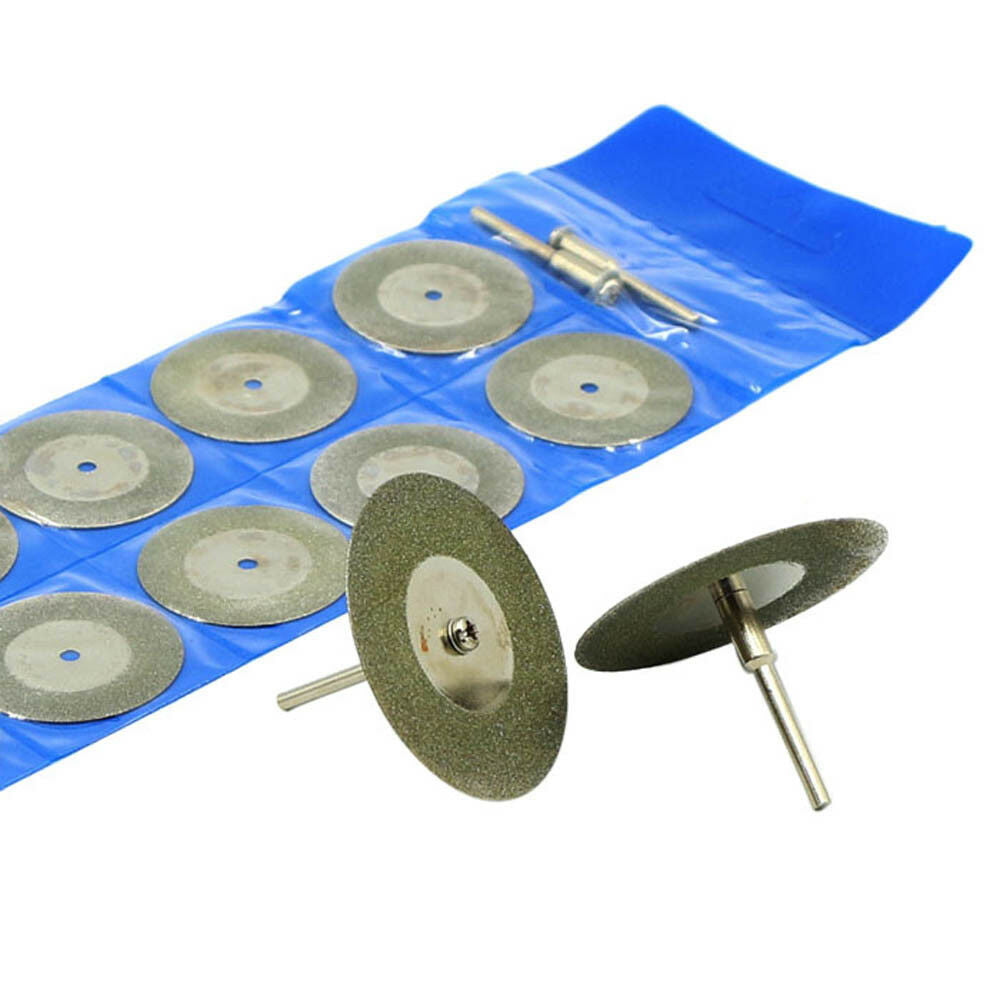 10PCS 40mm Diamond Coated Rotary Cutting Cut Off Blade Wheels Disc Kits New