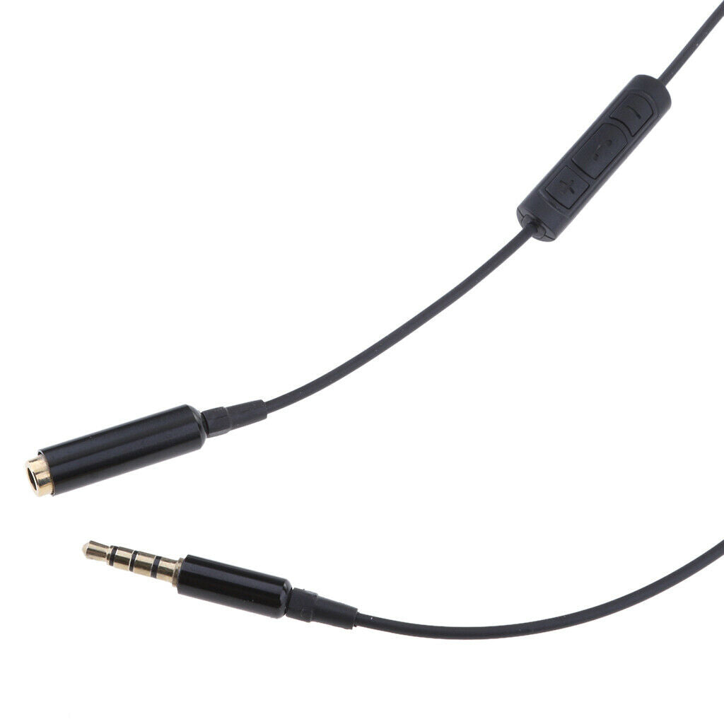 3 . 5mm   Male   to   Female   Stereo   With   Remote  &  Mic   Audio   Cable