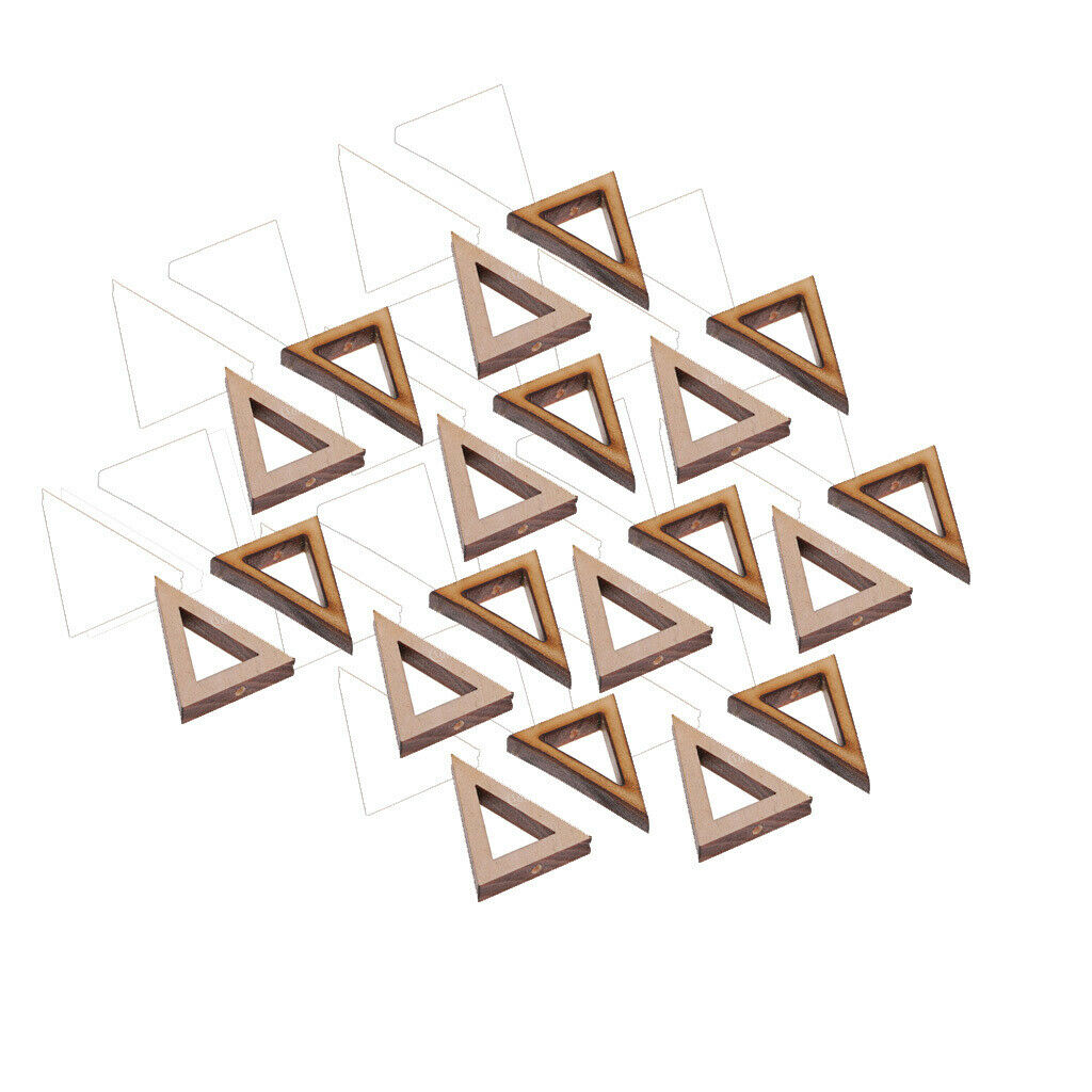 20pcs Hollow Wooden Triangle Shapes Embellishment DIY Wood Earrings Pendants