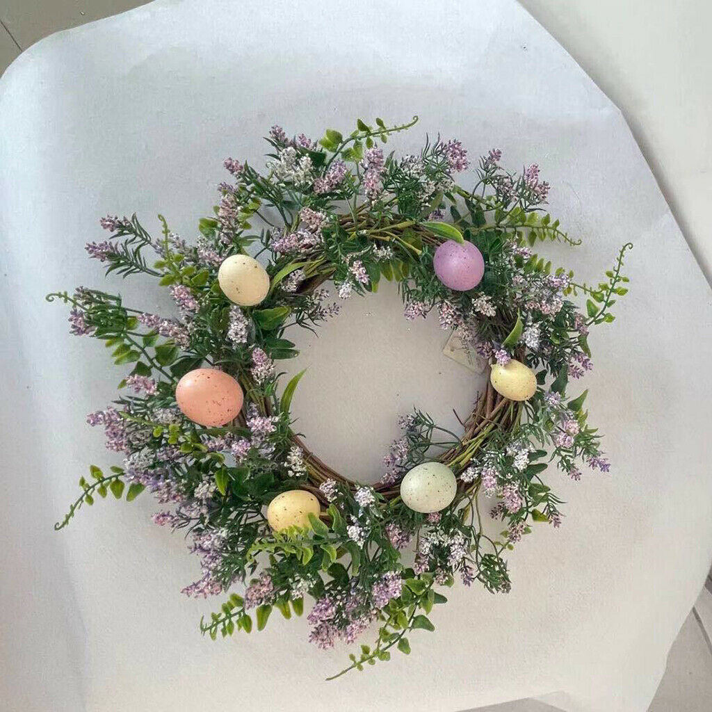 Easter Wreath Wall-Hanging Garland Manual Artificial Flower Front Door Decora