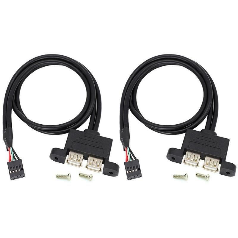 Dual USB Extension Cable 30cm Motherboard 9Pin to Dual USB 2.0 Extension Cable