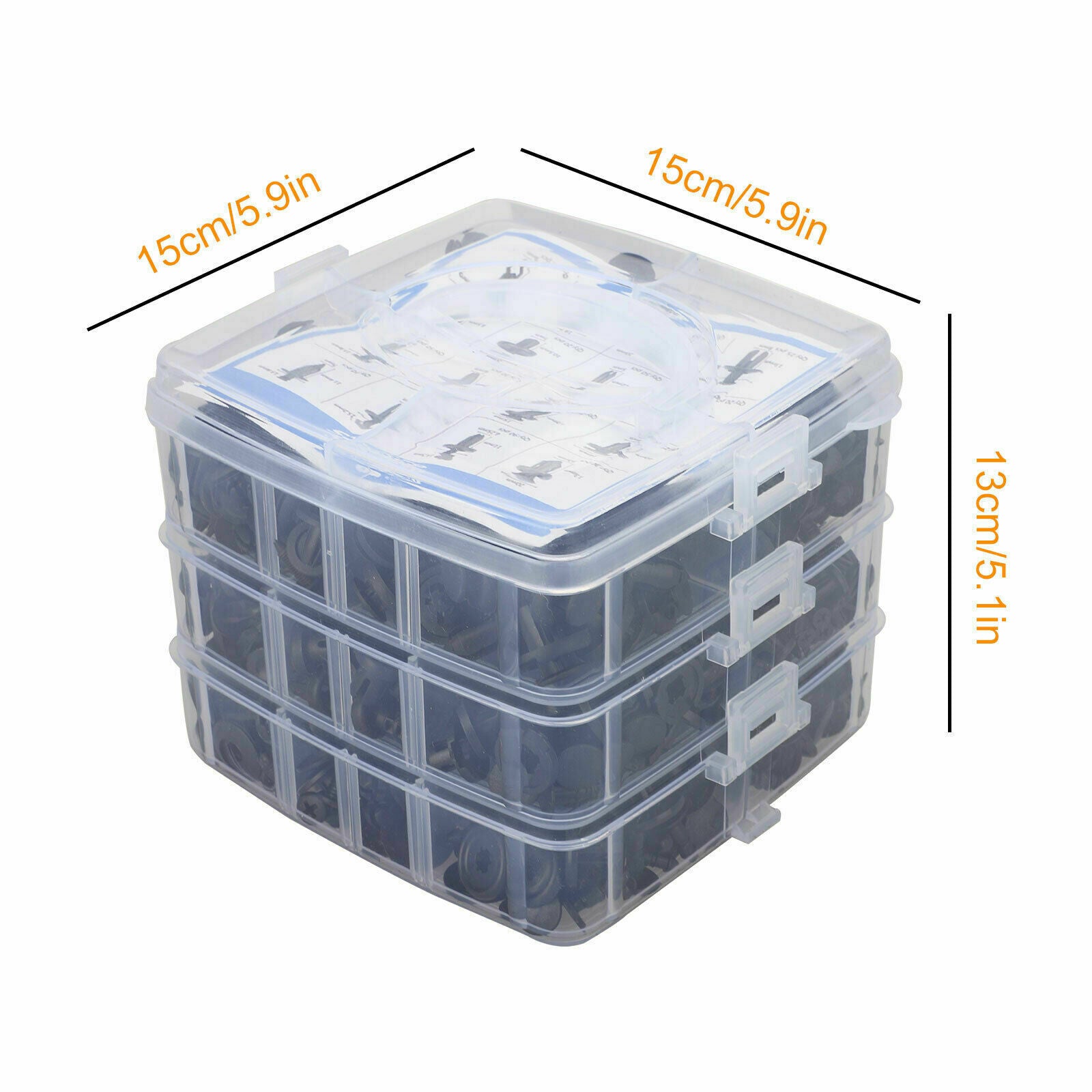 625Pcs Car Retainer Plastic Auto Fasteners Push Trim Clips Pin Rivet Bumper Kit