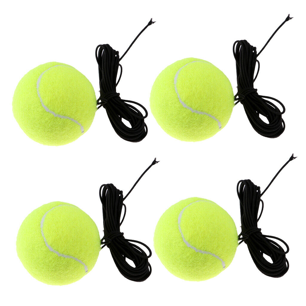 4x Rubber Tennis Balls Tennis Practice Self-Study Training Ball Aids Tools