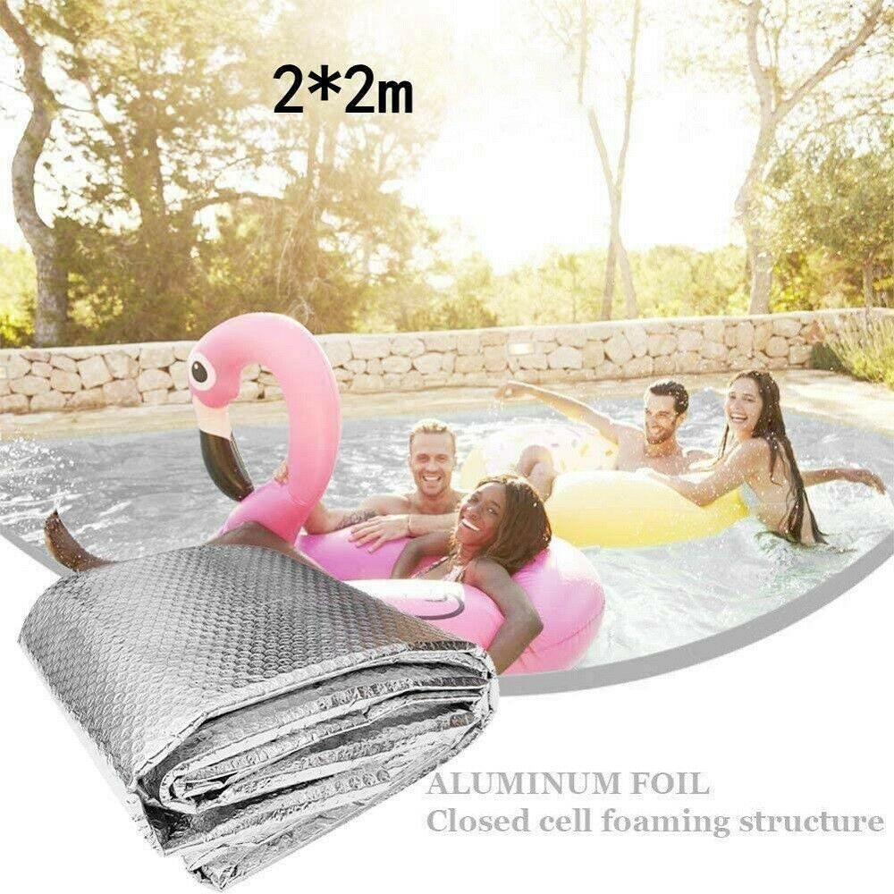 2M Large Swimming Pool Solar Cover Rectangular For Garden Outdoor Paddling Pool