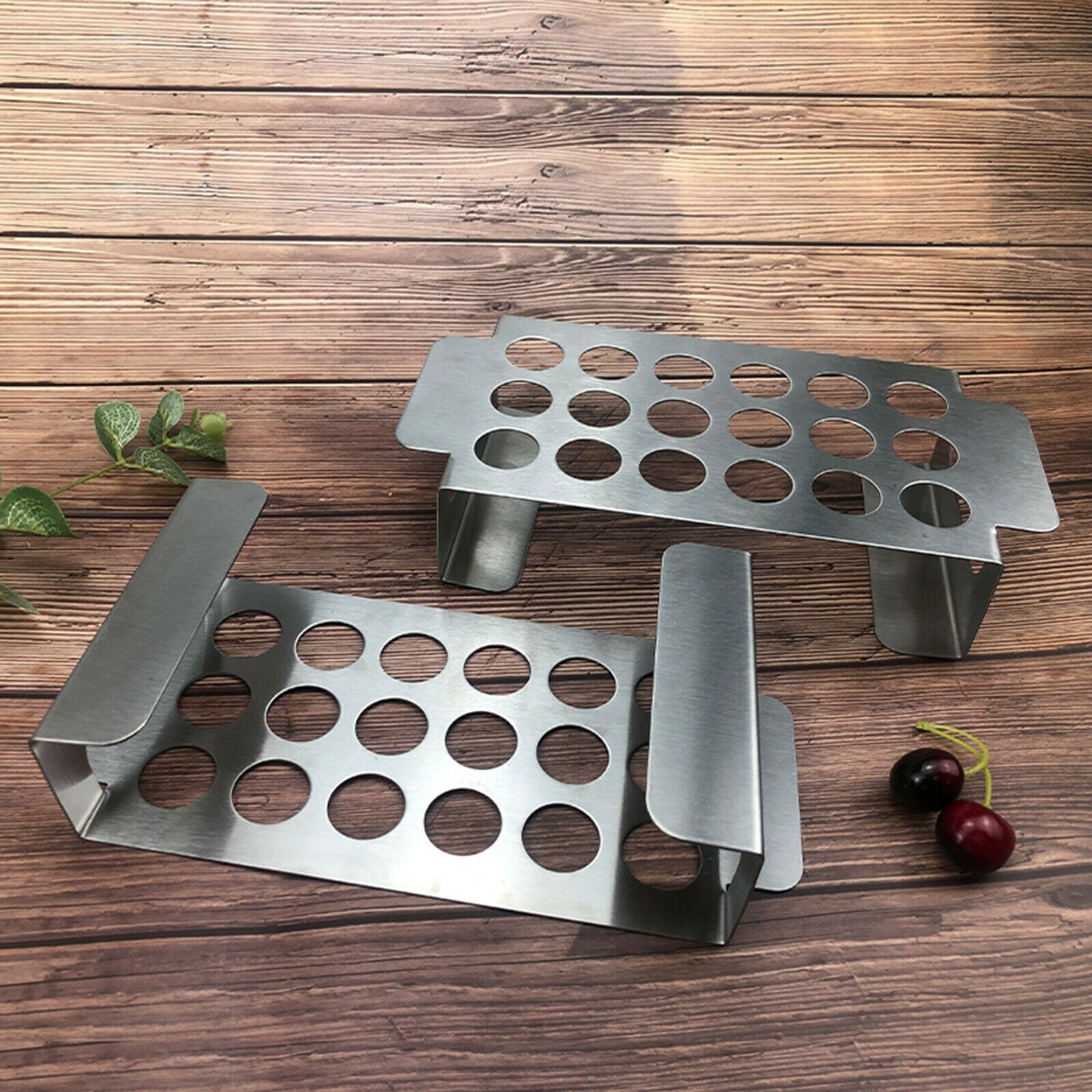 Portable Stainless Steel BBQ Grill Rack Smokers Grill Net Shrimp Clip Holder