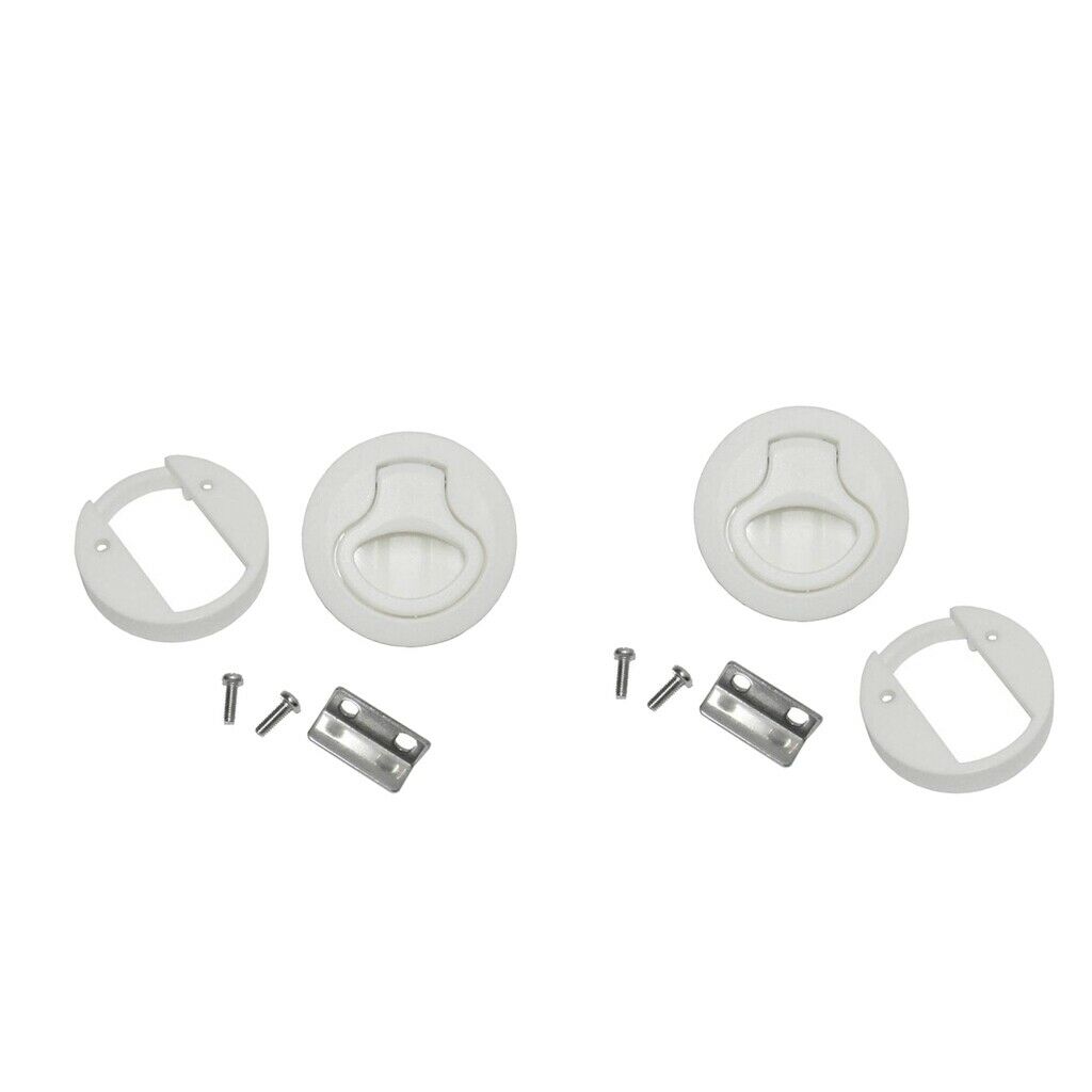 2 Pack 2" Nylon Floor Latch Lift Handle Buckle Flush Pull Yacht Boat - White