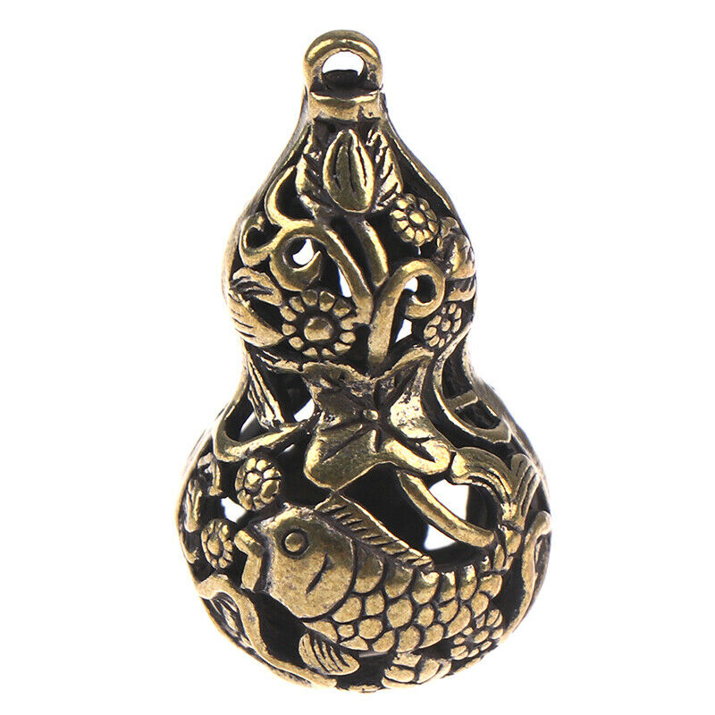 Retro Brass Hollow Gourd Chinese Traditional DIY Key Chain Lucky Penda.l8