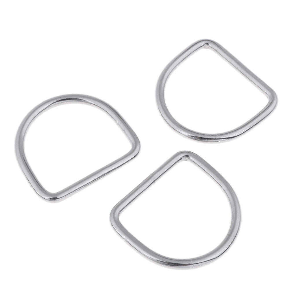 3Pc/Lot Stainless Steel Bented D-Ring Attachment for Scuba Diving Snorkeling