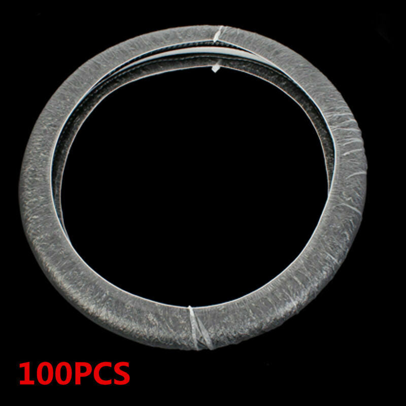 100pc Universal Clear Plastic Disposable Steering Wheel Cover for Auto Car Truck