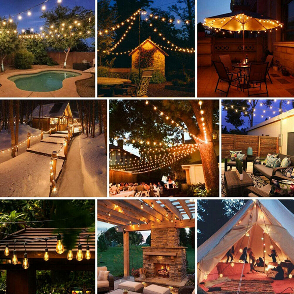 10pcs LED Solar Bulbs Waterproof String Lights Garden Porch Courtyard Lamp