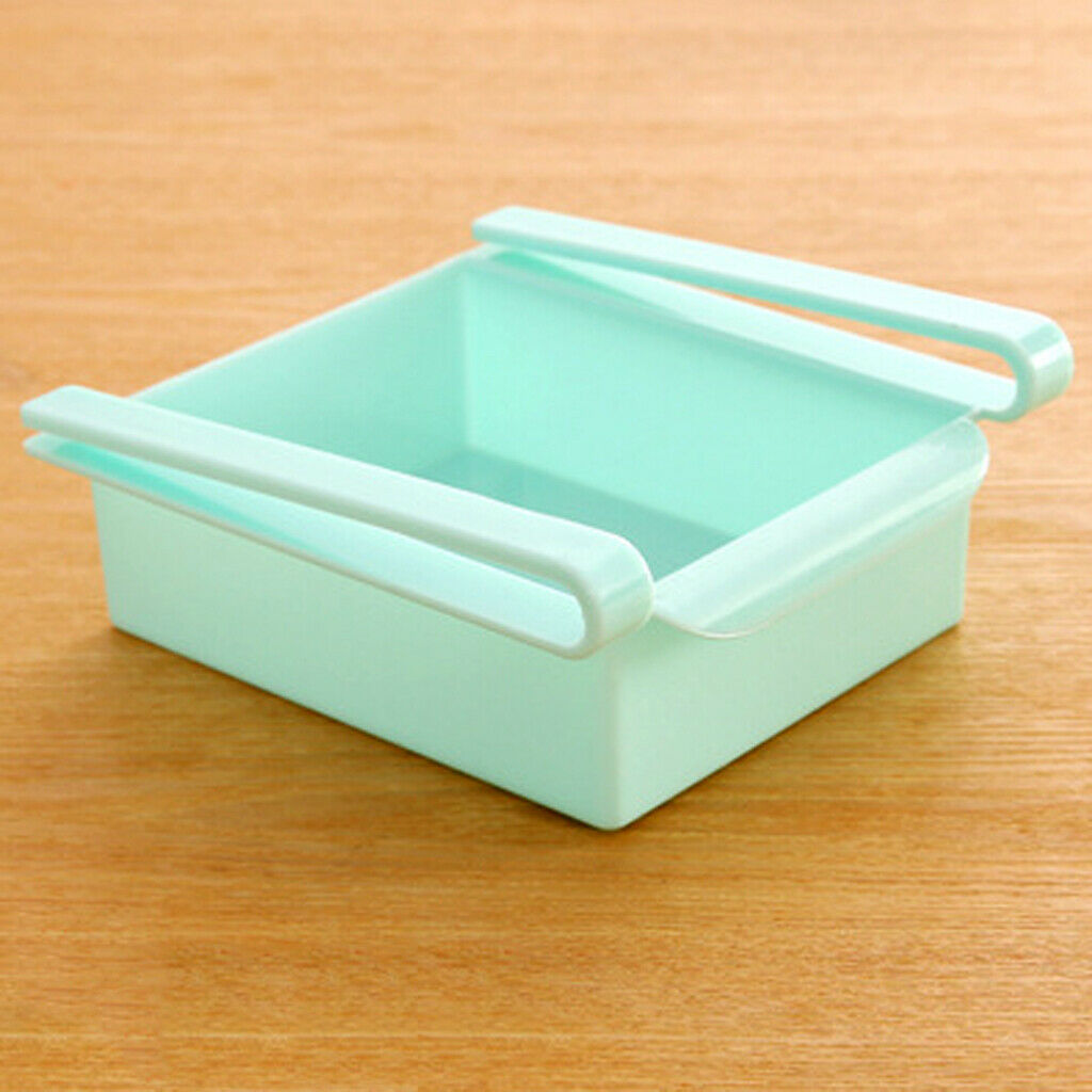 4 Pieces Refrigerator Drawer Crisper Shelf Kitchen Fruit Egg Storage Blue